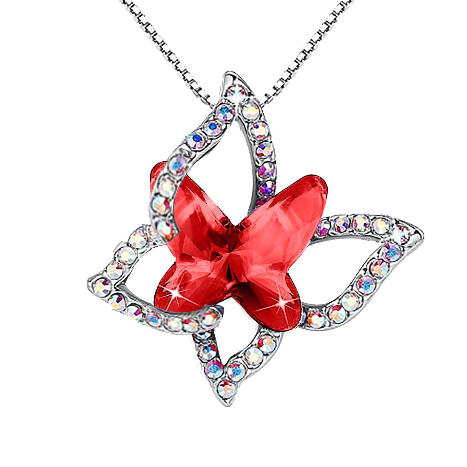 Xihbxyly up to 60% off Gifts Ladies Crystal Necklace Multicolor