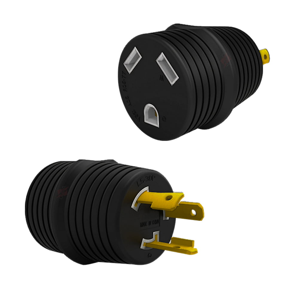 3 Prong 30 AMP 3-Prong Generator Adapter RV Plug L5-30P Male to TT-30R Female 