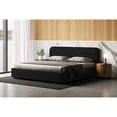 thumbnail image 2 of Omax Decor Upholstered Platform King Bed in Black Boucle Fabric, 2 of 2