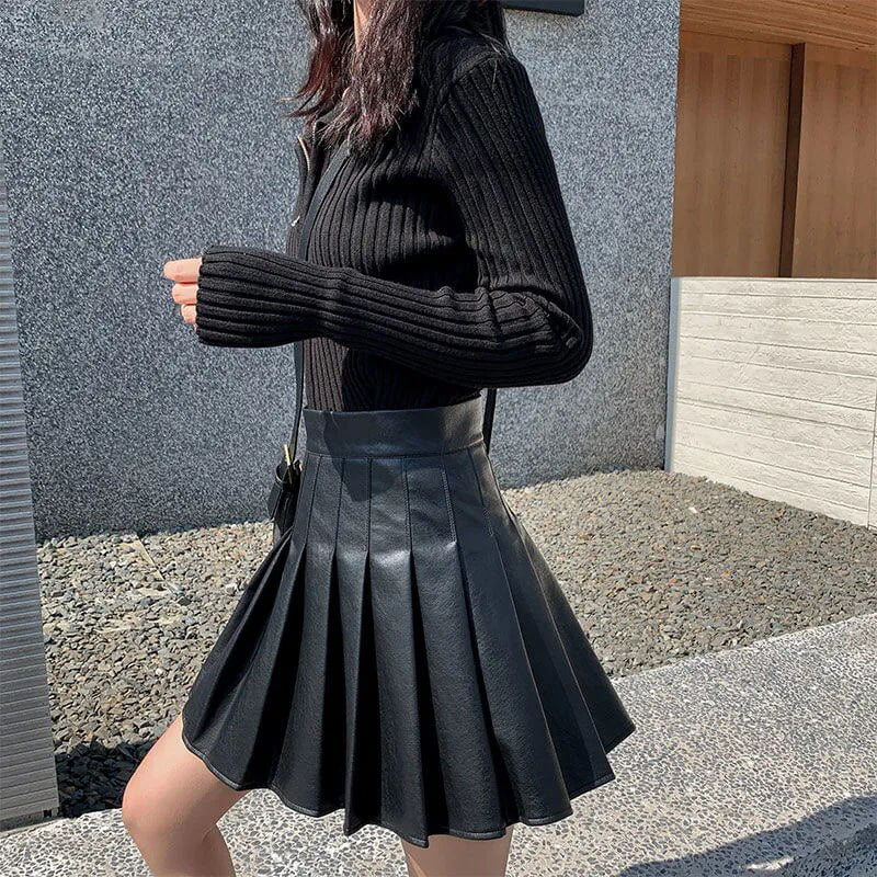 15 Trendy Leather Mini Skirt Outfits To Try - Styleoholic