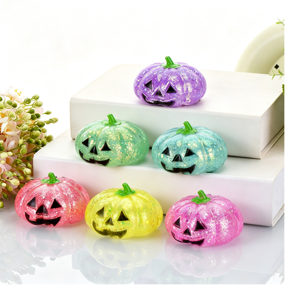 Twfbrm Halloween Pumpkin Stress Balls, 3" Giant Squashy Pumpkin Stress Relief Sensory Fidget Ball Toy, Soft & Stretchy Slow Rising Squeeze Pumpkin, Jack-O'-Lantern Decompression Toy for Party Favors