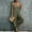 Green, variant on Women's Cotton‑Linen Spaghetti Strap Jumpsuit Solid‑Color Sleeveless Loose Harem‑Leg One‑Piece Pants with Side Pockets Beige XL(XL)