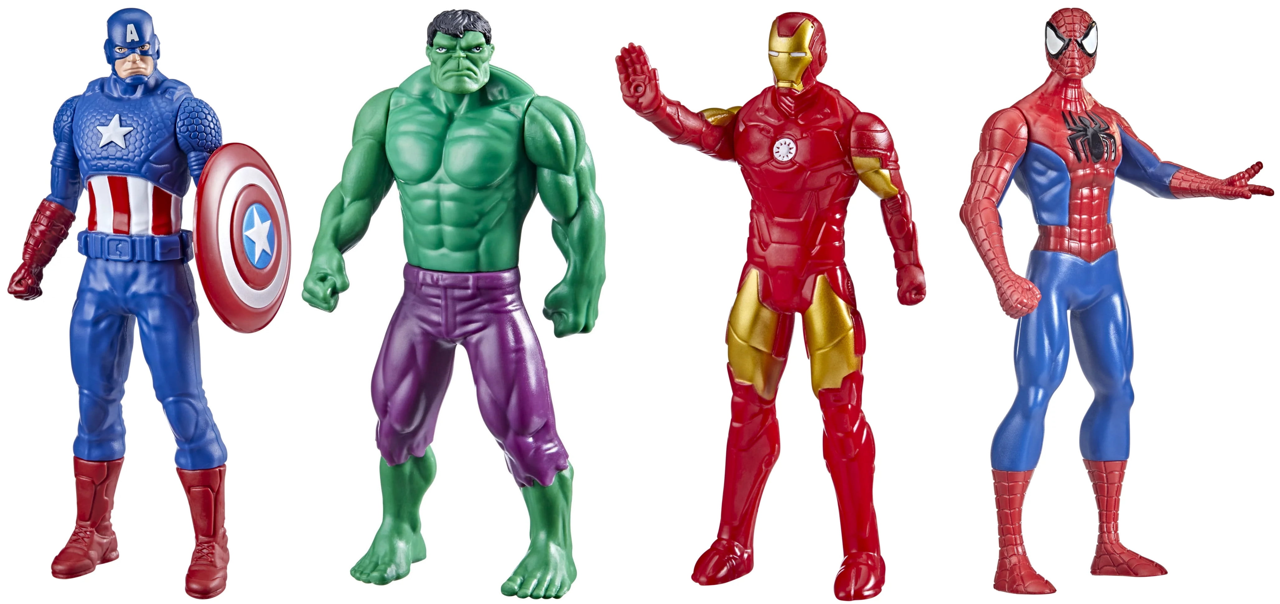 [BUNDLE 4-PACK] - Marvel Avengers 6-inch Action Figures - Capt America, Hulk, Spider-Man, and Iron Man