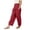Red, variant on AHTJRT Women's Linen Boho Pants Summer Casual Loose Fit High Elastic Waisted Trousers with Pockets Fashion 2026 Cargo Lounge Harem Pants Light Blue L