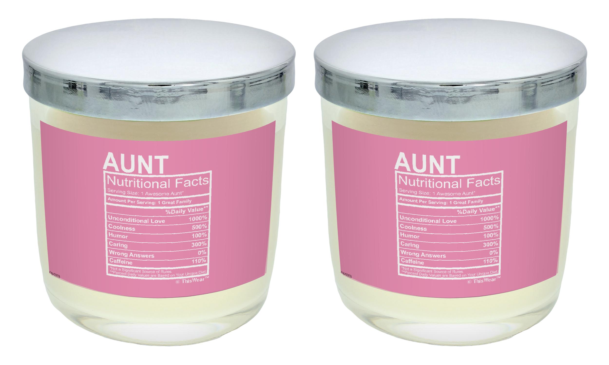 ThisWear Candle for Bathroom Gift for Aunt Nutritional Facts 2Pack