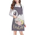 thumbnail image 1 of ASHLEIGH Beautiful White Romantic Swan Princess with Crown and Floral Flowers Adjustable Bib Apron with Pockets Home Kitchen Apron for Women Men, 1 of 2