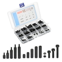 Uxcell M2 Male Female Nylon Hex Spacer Standoff Kit, 350Pcs Motherboard Standoffs Assortment Kit, Black