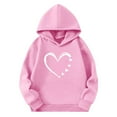 thumbnail image 4 of ATOGUTA Girl's Valentine's Day Sweatshirts Hooded Heart Sweatshirt Fall Winter Kid Long Sleeve Shirt Pullover Top Size 3T-14, Pink, 4 of 5