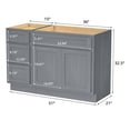 thumbnail image 4 of 51 in. W x 21 in. D x 32.5 in. H Bath Vanity Cabinet without Top in Silver, 4 of 5