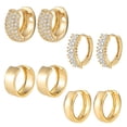 thumbnail image 1 of Set de aretes huggie pequeños hipoalergénicos de oro de 14K ALEXCRAFT, 1 of 7