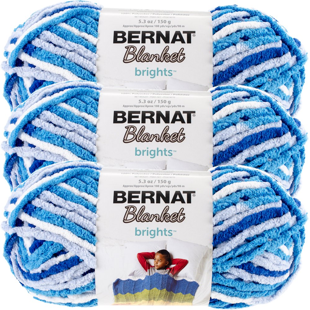 Bernat Blanket Brights Yarn Waterslide Variegated Multipack Of 3