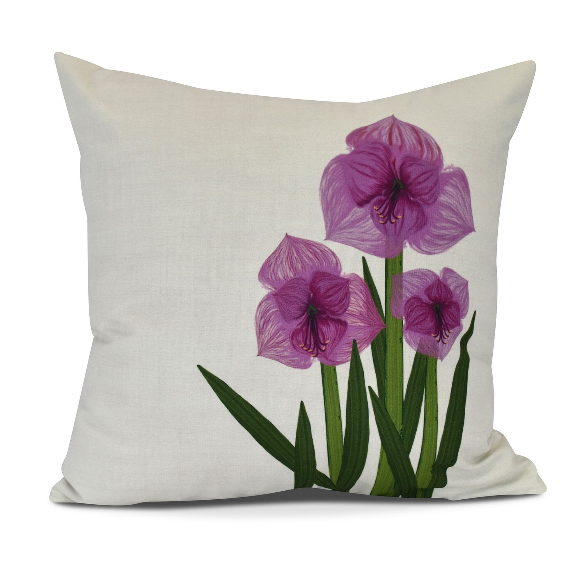 Amaryllis Floral Print Pillow