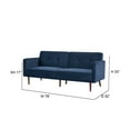 thumbnail image 7 of A&D Home Moreno Polyester Split Back Convertible Sofa, 3 Person Tufted Couch, Velvet Blue, 7 of 7