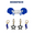 cobalt mini enamel bolts and grey statement open starboys, variant on University of Memphis Spirit Stack