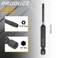 thumbnail image 2 of Uxcell 2pcs TT15 Torx Impact Screwdriver Bit 1/4" Hex Shank 3" Long Magnetic with Hole, 2 of 7
