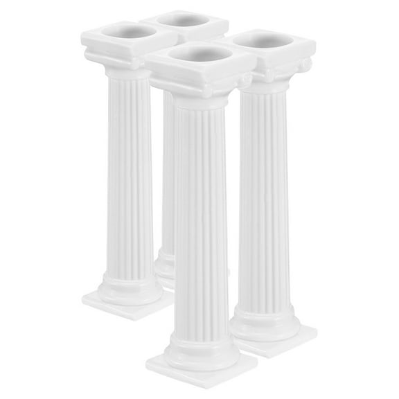FRCOLOR 4 Pcs Wedding Cake Stands Roman Column Support Rod 12.50X3.00X3.00CM White
