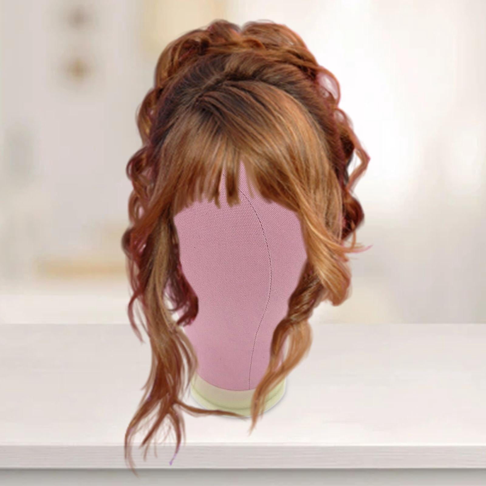 Stgfyxgs Wig Display Head Mannequin Head Model Standing Hairpiece Manikin Caps Storage Rack for Beauty Salon or Shop Jewellery Scarves pink