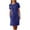 Navy, variant on Up to 30% off Summer Saving Women Dresses, Women Fashion Round-Neck Pockets Button Dress Solid Short Sleeve Dress(Khaki,S)