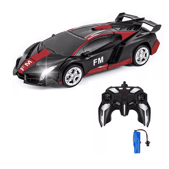 2 En 1 Coche Recargable De Control Remoto Ngro Rojo