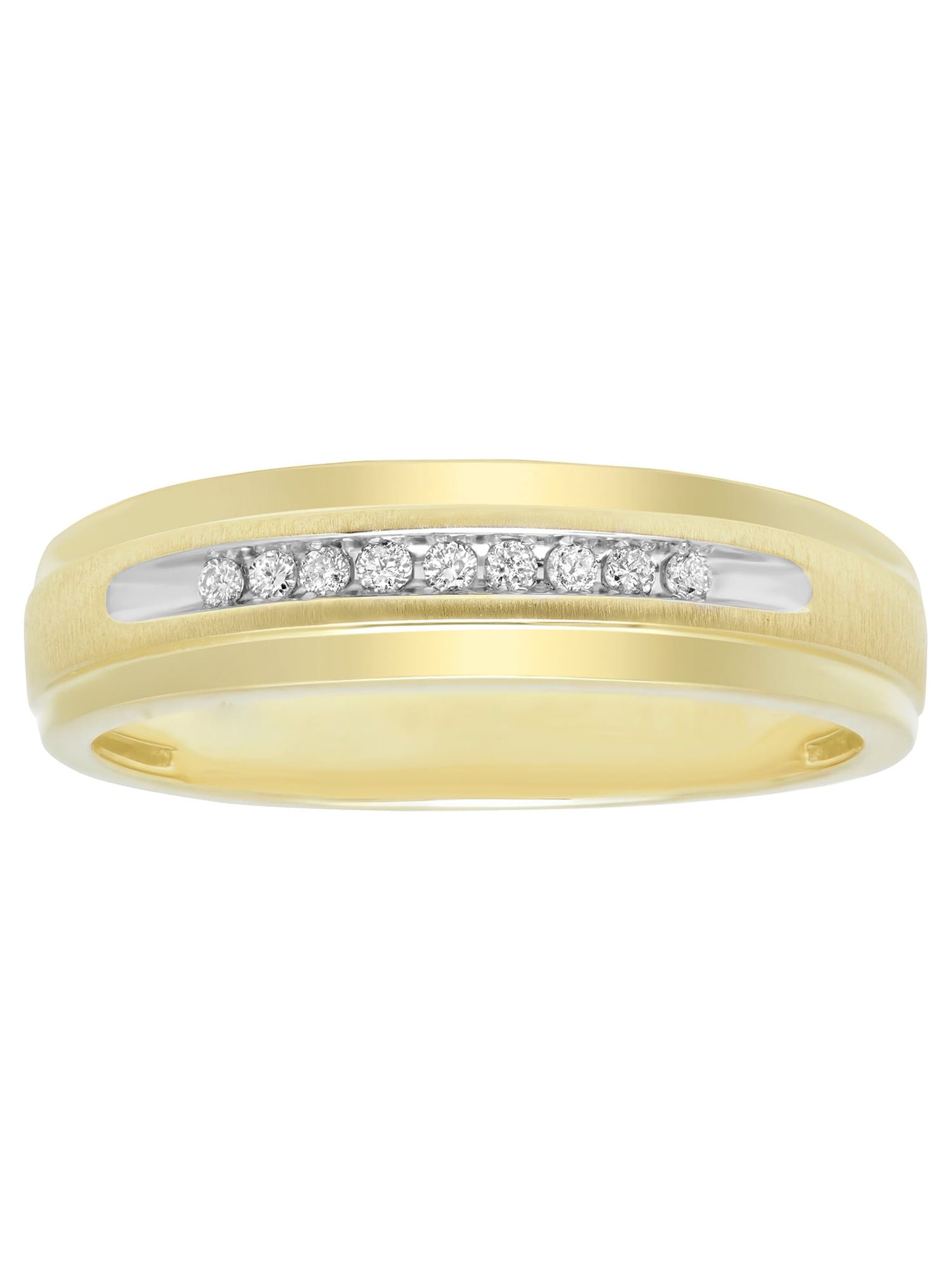 Brilliance Fine Jewelry Men's 10K Yellow Gold Diamond Accent Gents Ring - Size 10