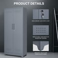 thumbnail image 4 of Aukfa 72" Metal Garage Storage Cabinets, Lockable Broom Closet Storage Cabinet with Shelves for Basement/Office/Laundry Room, Gray, 4 of 8