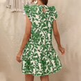 thumbnail image 2 of asddcavvf Dresses for Women Women's Spring/Summer Round Neck Flared Sleeve Floral Print Dress With R, 2 of 9