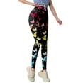 thumbnail image 3 of Bibifish Womens Yoga Pants Butterfly Print Yoga Pants High Waist Stretchy Fabric Casual Walk & Streetwear Elegant Leggings For Ladies, 3 of 5