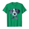 thumbnail image 4 of Qulqfy Women's Puppy Shirts Cartoon Cute Green Dog Print Shirts Graphic Short Sleeve Tops for Women L, 4 of 4