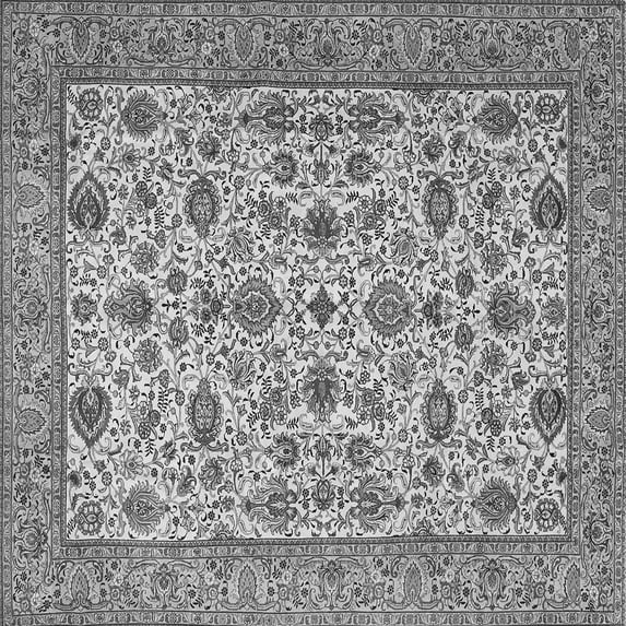 Ahgly Company Indoor Square Persian Gray Traditional Area Rugs, 6' Square
