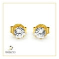 thumbnail image 7 of BEBERLINI Men Stud Earrings CZ 14K Gold Plated Stainless Steel Jewelry Round 4 mm, 7 of 7