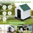 thumbnail image 6 of CL.HPAHKL Plastic Dog House Outdoor Indoor, Durable Doghouse for Small Medium Large Dogs, Waterproof Pet House Insulated Large Dog Houses with Elevated Floor and Air Vents(Green, 41inch), 6 of 8