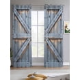 thumbnail image 2 of Farmhouse Wood Grain Sheer Curtains 84 Inch Length 2 Panels Set for Living Room/Bedroom, Vintage Country Barn Gate Textured Kitchen Curtains Grommet Semi-Sheer Curtains Window Treatments 42"x84"x2, 2 of 7
