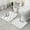 White Highland Cow-1, variant on Green Highland Cow Flower Pattern Bathroom Rugs Sets 3 Piece,Toilet Cover Set,Absorbent Non Slip Bathroom Mats Sets with U-Shaped Contour Rug Toilet Rug Set