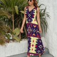 thumbnail image 3 of Vestido De Noche De Lujo Sin Mangas Para Mujer, Bohemian Pattern Vestido De Fiesta, 3 of 5