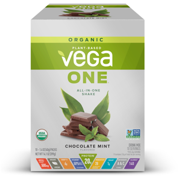 Vega One Organic Vegan Protein Powder, Chocolate Mint, 20g Protein, 1.4