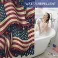 thumbnail image 6 of Independence Day Shower Curtain, 48" x 72", Retro American Flag Stripe Stars Patriotic Waterproof Bathroom Curtain Washable Shower Curtain Set with 12 Hooks, 6 of 9