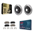 thumbnail image 1 of Transit Auto Rear Coated Drilled Slotted Disc Brake Rotors and Ceramic Pads Kit for Car 2017-2020 Acura MDX KDC-100746, 1 of 11