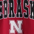 thumbnail image 5 of Men's Colosseum Scarlet Nebraska Huskers Arch & Logo Crew Neck Sweatshirt, 5 of 5