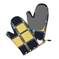thumbnail image 4 of A Pair Of Heat Insulation And Anti-Perm Gloves 7×11in Thick Anti-Perm Palm With Silicone Piece Lanyard Design Is Easy To Hang Argyle Plaid Cornflowerblue_4, 4 of 8