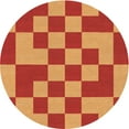 thumbnail image 1 of Ahgly Tapis Rond Lavable en Machine Intérieur Transitionnel Orange, 6 Pieds Rond, 1 of 7