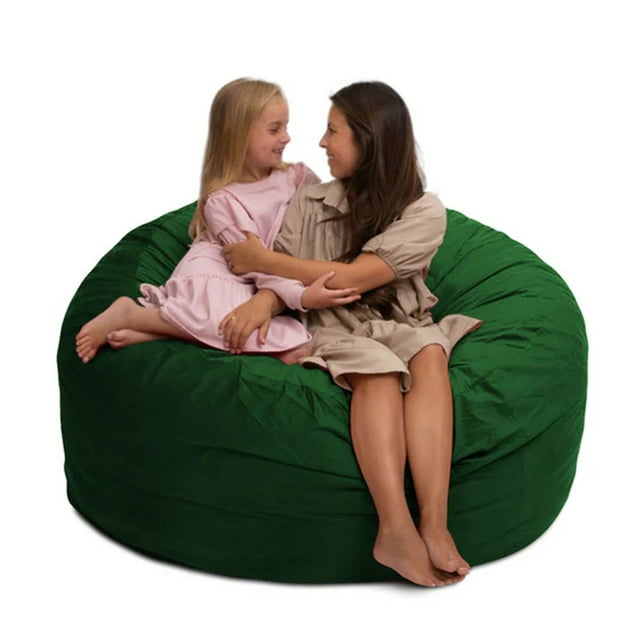 Ultimate Sack 5000 5-Foot Bean Bag Chair Oversized Foam Lounger, Hunter Suede Cover