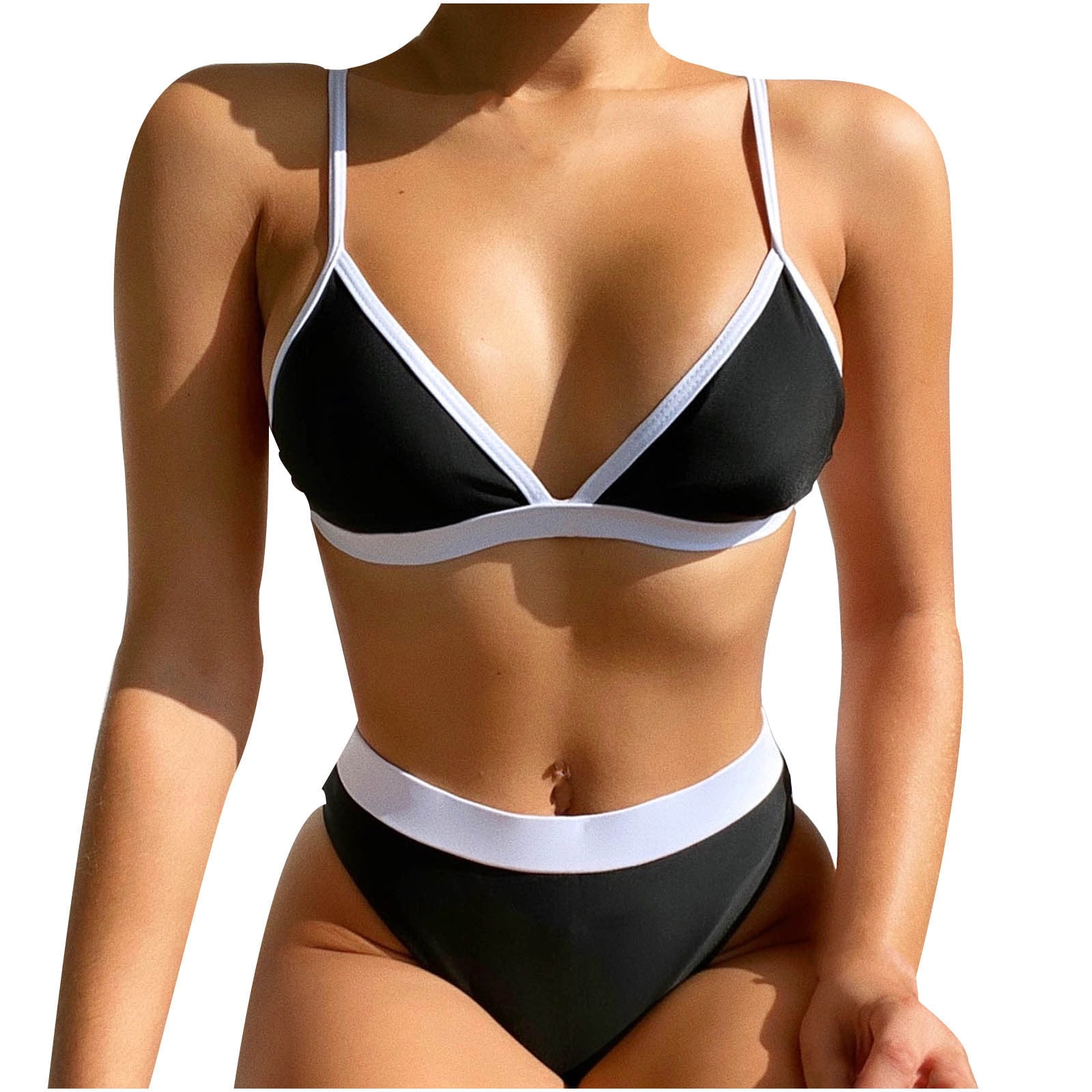 CZHJS Women's Thong Bikini Clearance Cheeky Pushup High Waisted Brazilian Bikini Swimwear