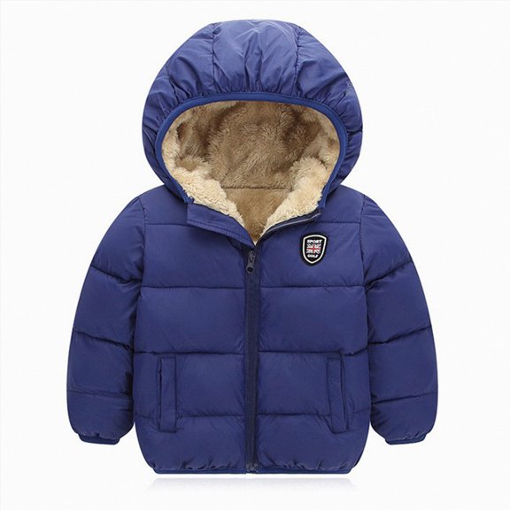 Linfrsh Winter Coats for Toddler Kids Infants Baby Boys Girls Light Puffer Warm Thick Hooded Down Jacket for 2-7 Years(Dark Blue,6-7 Years)
