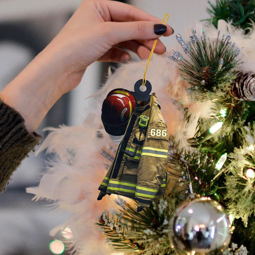 Adorno Personalizado De Uniforme De Bombero, Regalos De Bombero Regalos De Bombero Adornos De Bombero Para Arbol De Navidad Adorno De Uniforme De