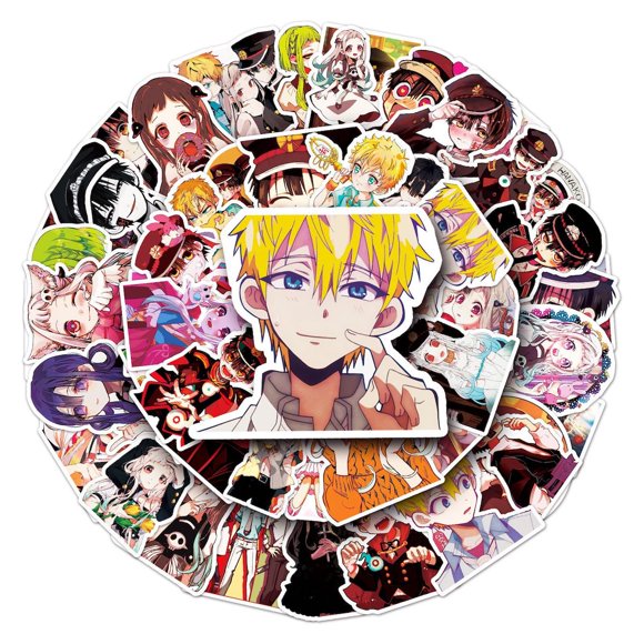 Pegatinas de vinilo PVC de anime Hanakokuns para encuadernación en papel higiénico, paquete de 50 un