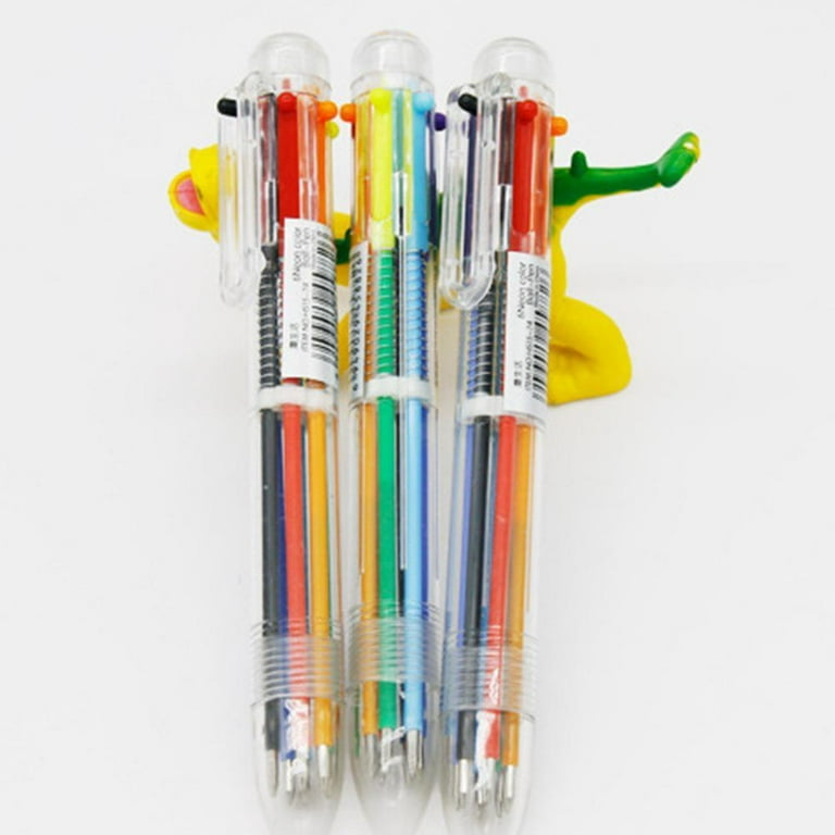 6 in 1 Color Ballpoint Pen Ball Point Pens Kids Office Multi-Color New A9s8