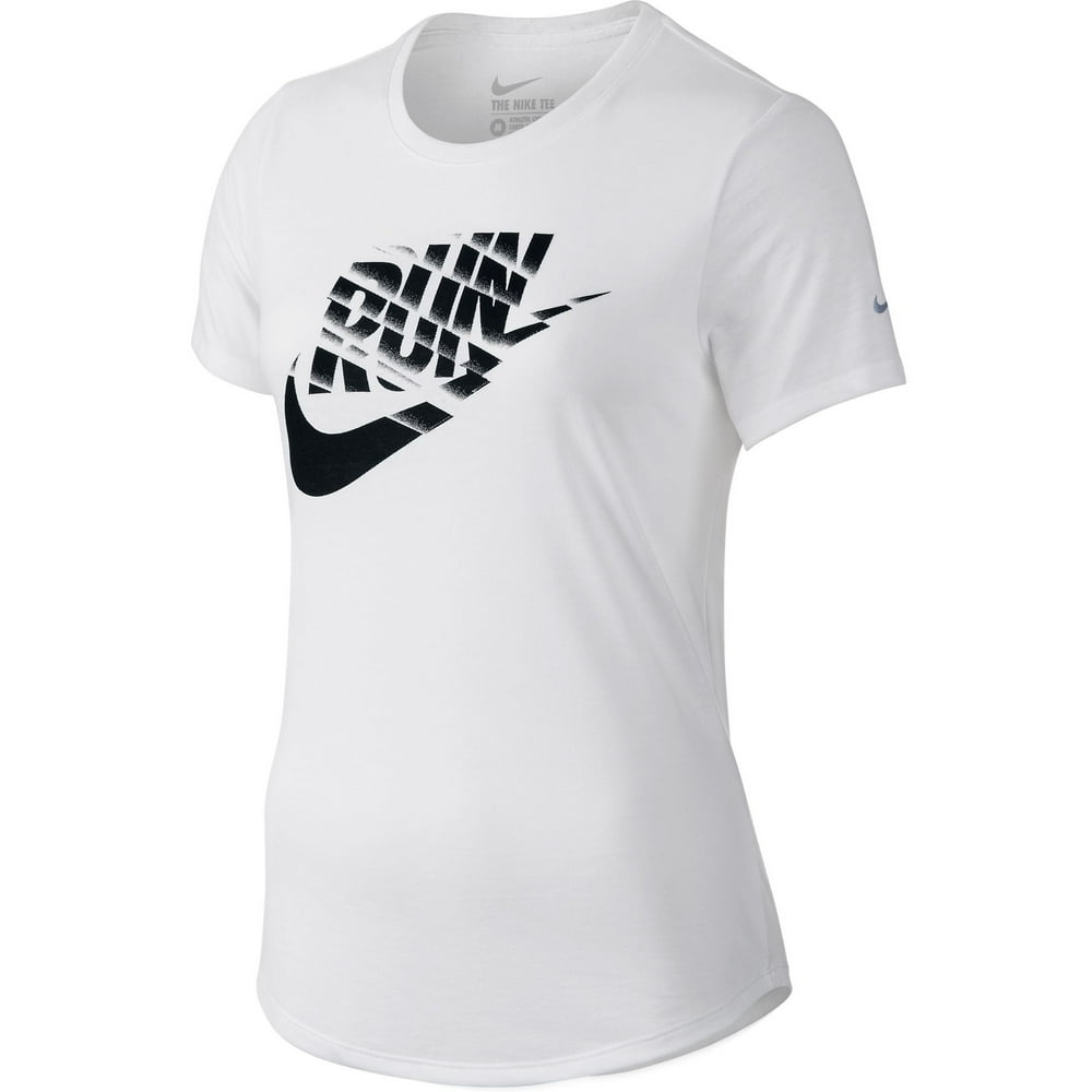 Nike - Nike Run Print Orgametric Swoosh Women's T-Shirt White/Black ...