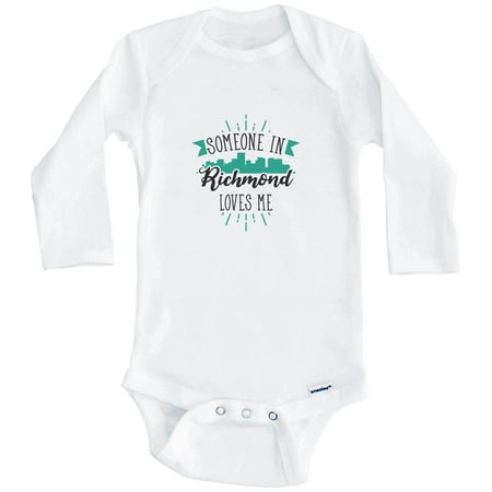 

Someone In Richmond Loves Me Richmond VA Skyline One Piece Baby Bodysuit (Long Sleeve) 3-6 Months White