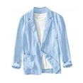thumbnail image 4 of Kakii Men's Casual Linen Blazer Lightweight Regular Fit Sport Coat Two Button Suit Jacket, 4 of 8