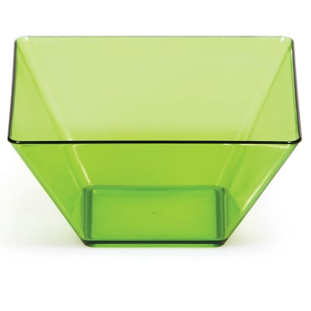 Translucent Green 3.5 inch Plastic Square Bowl/Case of